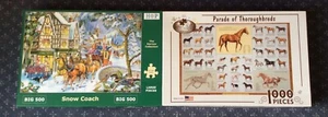 1 x 500 piece puzzle, 1 x 1000 piece puzzle (Theme: horses) - Picture 1 of 7