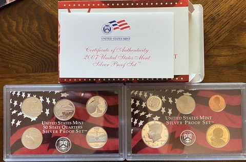 2007-S SILVER PROOF SET W/ BOX & COA  FREE U S SHIPPING Cover