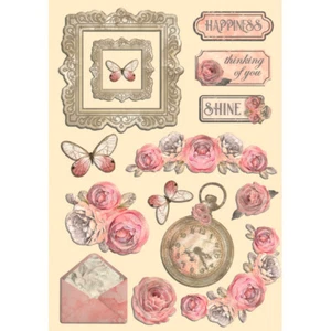 Stamperia motivos de corte láser Shabby Rose, DIN A5, 15 piezas, plantillas de troquelado, estampado - Imagen 1 de 1