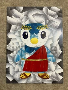 Pokémon Roman Emperor Piplup ~5"x7" Print - Custom Energy & Card Mosaic Art - Picture 1 of 6