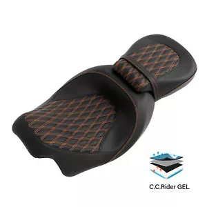 Asiento de gel para conductor pasajero apto para Harley Touring Glide Tri Glide 2009-2023 - Imagen 1 de 14