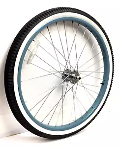 26" Bicycle Front Blue Wheel with 2.125" Tire Beach Cruiser Bike #T18 - Picture 1 of 3