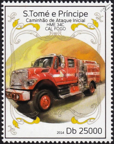 HME 34C CAL Fire Wildland Fire Engine Truck Firefighting Stamp #381 Cover