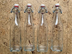 4 x Glas Bügel Flaschen 0,5 Liter für Holunderblütensirup o.ä. SEHR GUT - Bild 1 von 4