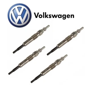 4x New OEM VW Golf Jetta Beetle 1.9 TDI Diesel BEW BHW STEEL 5V Glow Plug SET - Foto 1 di 1