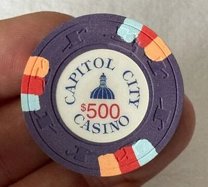 Vintage 1990s $500 CAPITOL CITY CASINO Card Room CHIP Sacramento CA Paulson #508 - Picture 1 of 4