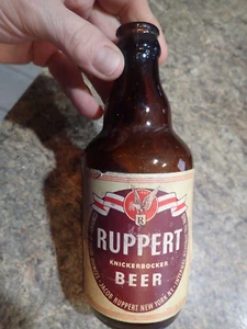 Ruppert Knickerbocker New York Beer Bottle Brown Glass Barware Vintage 7" empty - Picture 1 of 8