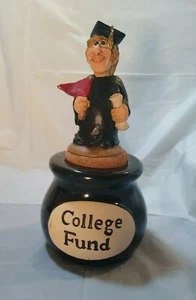 Studio Art Graduation COLLEGE FUND Pottery Coin Jar Bank - Picture 1 of 6