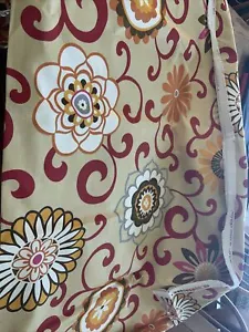 Waverly Pom Pom Play Red Orange White Gold Brown Decor Fabric 2.88 yds 54" wof - Picture 1 of 2