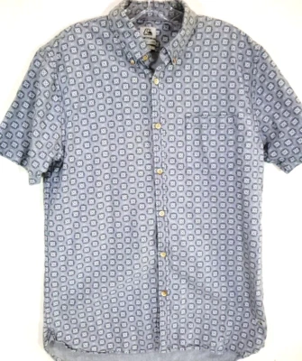 Quiksilver-Camisa informal con botones de manga corta para hombre-grande calce ajustado-gris Foto 1 de 4