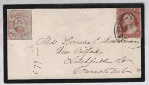 130L3, 2c Russell Post Office & No. 11 on Mourning Cover, 6 KNOWN 2019 PFC - Picture 1 of 3