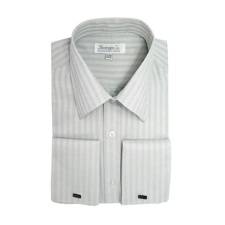 Camisa de vestir informal formal de puño francés con clase para hombre 7 colores talla 15 ~20 Foto 1 de 1