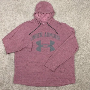 Under Armour Sweater Mens 3XL Red French Terry Logo Pullover Hoodie Sweatshirt - Picture 1 of 7