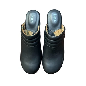 B.O.C Damenschuhe Größe 9M schwarz Slipper Clogs bequeme Absätze Kunstleder Blumenmuster - Bild 1 von 10