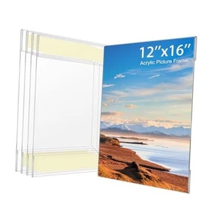 12x16 Acrylic Picture Frame, Clear Frameless Photo Frame for Wall Mount, No - Picture 1 of 8