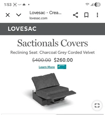 Fundas Lovesac gris carbón terciopelo con cordón Foto 1 de 4