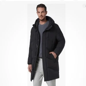 Piumino uomo ANDREW MARC NY Sullivan lungo con cappuccio puffer parka XXL nero - Foto 1 di 14