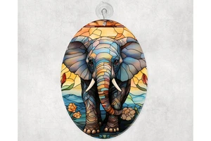 Atrapasol de vidrio de elefante único, 2 opciones de forma - Imagen 1 de 4