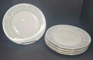 Juego De 5 Platos De Cena De Colección Montgomery Ward Danubio Azul Blanco Floral/Dorado Borde 10" - Imagen 1 de 24