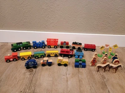 Mixed lot of wooden trains/accessories - Melissa & Doug, Brio, Kidkraft, Ikea - Image 1 of 4