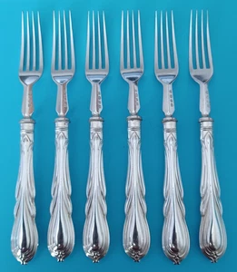 6 x LILLY PATTERN COOPER BROTHERS & SONS VICTORIAN SIDE / SALAD / PASTRY FORKS - Picture 1 of 5