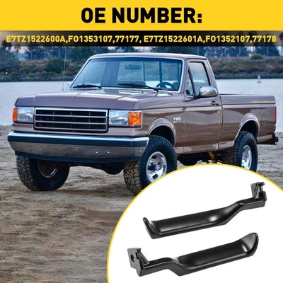 2 piezas manijas de puerta de metal interiores derecho e izquierdo negro para Ford F250 1987-1998 Foto 1 de 4