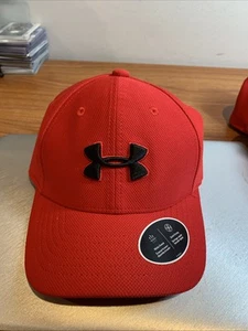 Under Armour M1119 Big Boys Red Blitzing 3.0 Stretch Logo Cap XS/S - Picture 1 of 3