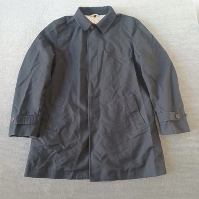 Muji Тренч куртка мужчин L черный Midi однобортный капсулы минималистский - Изображение 1 из 4