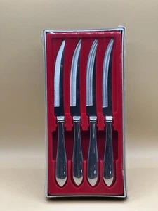 Vintage 4 Carvel Hall Stainless Steel USA Box Set Steak Knives Stainless Handles - Picture 1 of 7