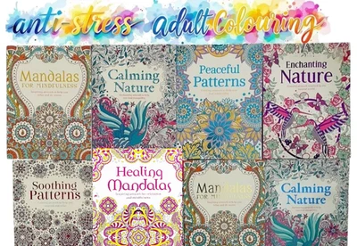 ANTI-STRESS ADULT COLOURING BOOKS RELAX Therapy FOR ADULTS NEW!! - Image 1 of 4