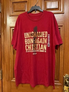 Gr. XL Christian Unashamed Born Again T-Shirt Römer 1:16 Neu mit Etikett Grafik - Bild 1 von 1