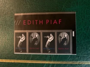 SFSTAMPS US Scott 4692-4693 Miles Davis Edith Piaf Top Strip of 4 Stamps NH 2012 - Picture 1 of 1