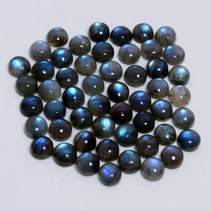 100% Natural Labradorite Round Cabochon Gemstone Lot 20 Ct. 8X8X4 mm AL-20 - Picture 1 of 5