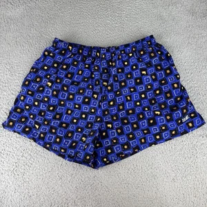 Vintage Sideout Swim Trunks men's Large Blue Geometric Gold Abstract USA 90s - Picture 1 of 12