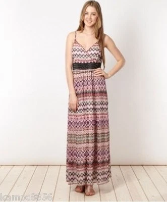  Maxi Vestido Mariposa de Matthew Williamson Corazón Azteca Cintura Negro con Cuentas 12 Foto 1 de 4