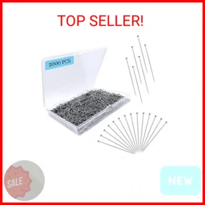 2000PCS Straight Pins for Crafts, Sewing Pins for Fabric Dressmaker Pins, Long 1 - Picture 1 of 2