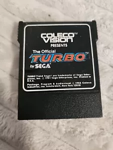 The Official Turbo by Sega Coleco Vision Video Game Cartridge - 1981 - Picture 1 of 4