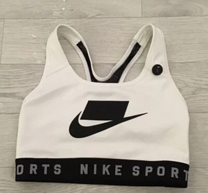 Nike Mesh Back Swoosh Sports Bra (White) - Small - New ~ AT1764 100 - Picture 1 of 2