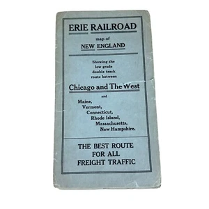 Antique Erie Railroad Map of New England Chicago & the West Booklet 1920s? FLAWS - Picture 1 of 5