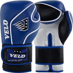 Velo Matt Leather Boxing Gloves - Contemporary Design, Red and Blue Colors - Picture 1 of 16