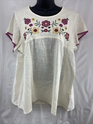 Camisa Top Lularoe Paisley Bordada Boho Talla Mediana Multicolor Floral Nueva con Etiquetas Foto 1 de 4