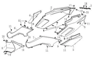 SFM / Sachs Zierleiste hinten links P402540500103490 Sachs Speedjet RS bis 2012 - Picture 1 of 1