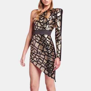 ZHIVAGO Karijina Mini Dress Gold Seq Size AU10 / US6 / UK10 NWT - Picture 1 of 22