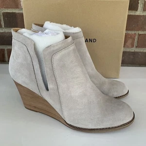 Stivaletti donna Lucky Brand Yabba grigio scamosciato zeppa US 12 M NUOVI - Foto 1 di 8