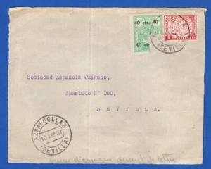 ESPAÑA GUERRA CIVIL, 1937, PORTADA, CUELLO AZNAL A SEVILLA, FRANQUEO LOCAL, BONITO - Imagen 1 de 1