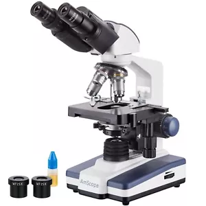 Amscope B020C Binocular Compound Microscope 2500X Magnification w LED & 3D Stage - Picture 1 of 8
