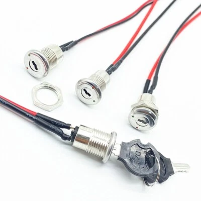 Pre Wired 12mm Key Switch Set with Interchangeable Keys for Various Uses - Image 1 of 4