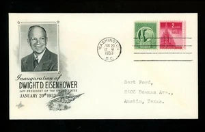 US Inauguration Day FDC Dwight D Eisenhower DDE 1/20/1953 Artcraft DDE-I-1 - Picture 1 of 2