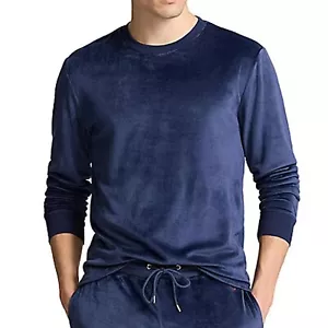Polo Ralph Lauren Shirt Long Sleeve Velour Crew Neck Sleep-Shirt Small NWT - Picture 1 of 6