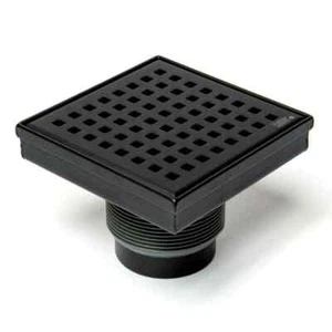 Oatey DS32040 Designline 4 in. Stainless Square Pattern Shower Drain Cover Black - Picture 1 of 6